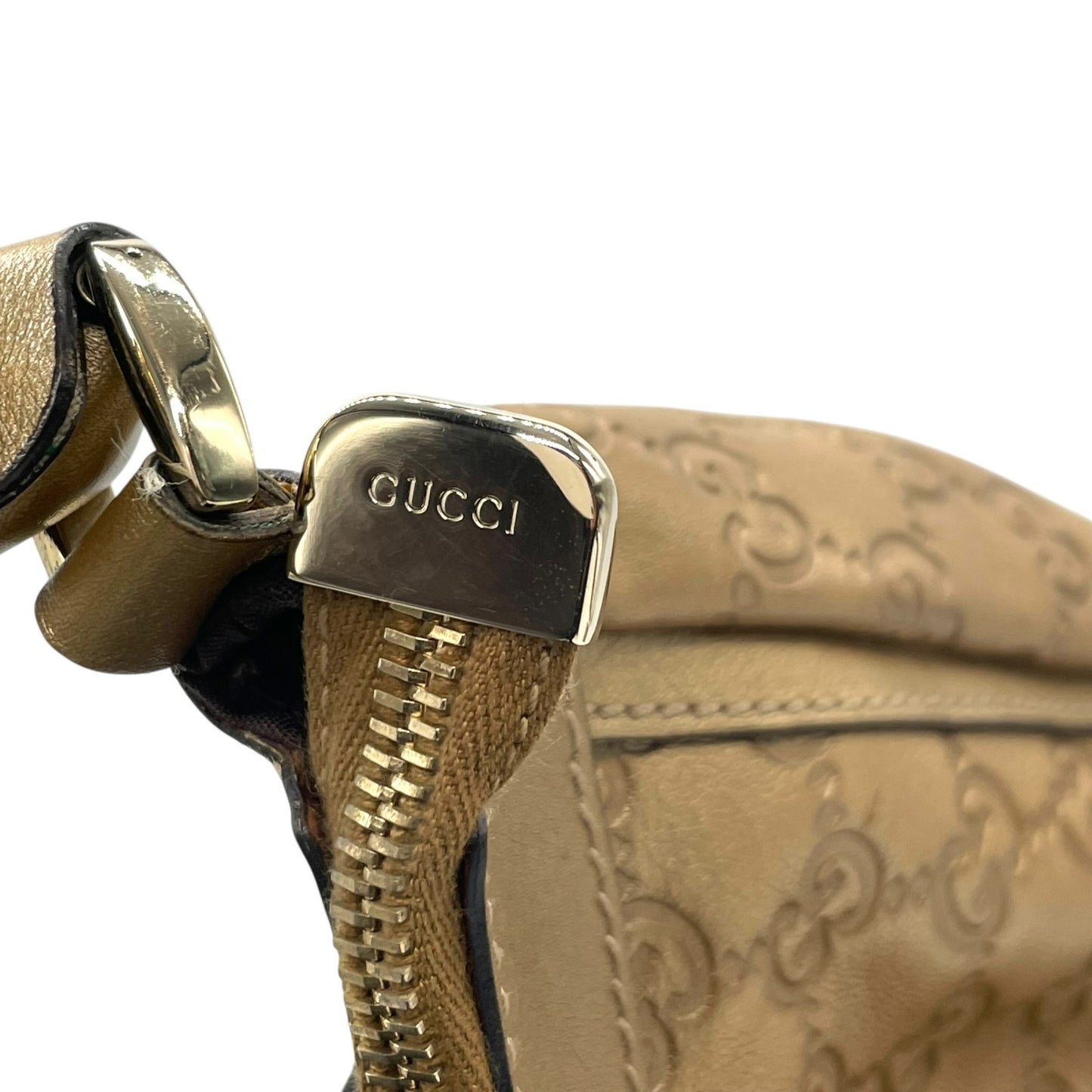 GUCCI グッチ ワンショルダー バッグ グッチシマ Dリング 190525 ゴールド レザー GG柄 エンボス 高級 本革 ブランド 鞄 ハンドバッグ レディース メンズ ユニセックス 肩掛け ワンハンドル ラグジュアリー 正規品 D5 バック