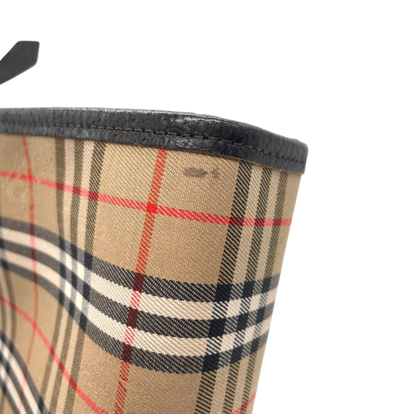 極美品 Burberry バーバリー クラッチバッグ ノバチェック シャドーホース ブラウン キャンバス×レザー ヴィンテージ 箱付き ホースロゴ セカンドバッグ ユニセックス メンズ レディース A1