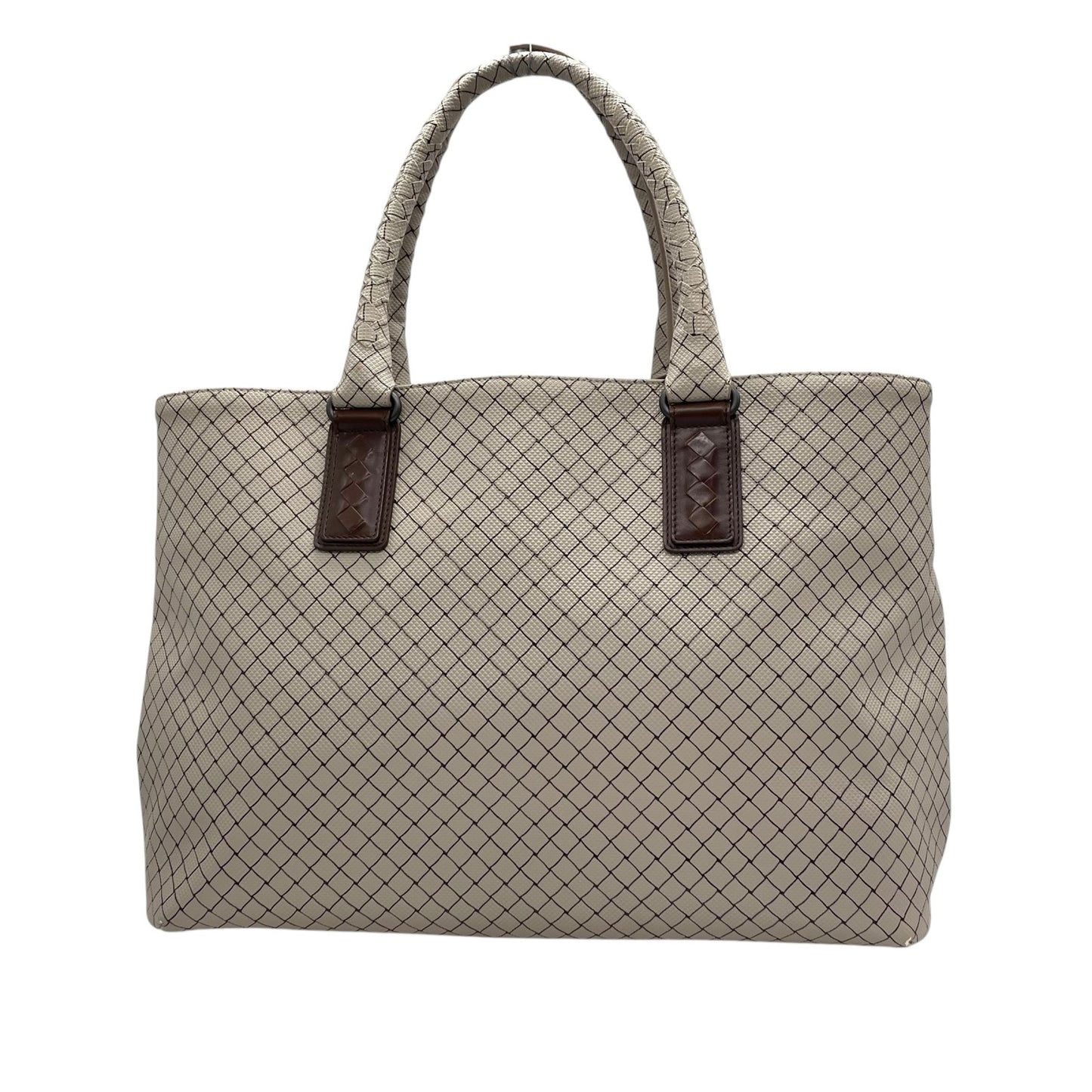 BOTTEGA VENETA ボッテガヴェネタ マルコポーロ イントレッチオジェット トートバッグ ハンドバッグ グレー ブラウン PVC ブラック金具 メンズ レディース 手提げ A