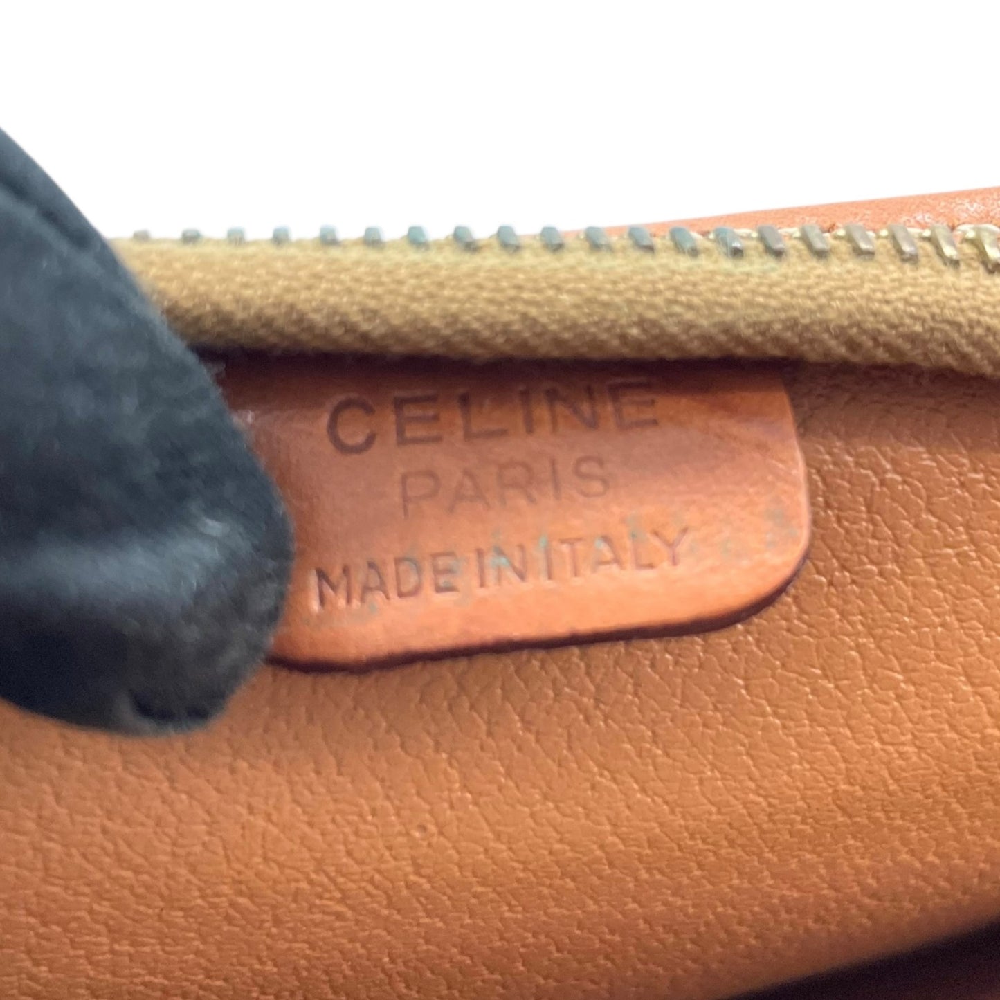 セリーヌ CELINE マカダム柄 クラッチバッグ セカンドバッグ ベージュ ブラウン 茶色 トリオンフロゴ PVC×レザー ヴィンテージ バッグ U9