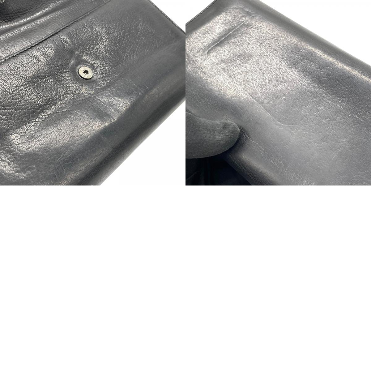 CHANEL シャネル ココマーク ラッキーフラワー クローバー 二つ折り 長財布 レザー 黒 ブラック フラワープリント レディース ヴィンテージ W5