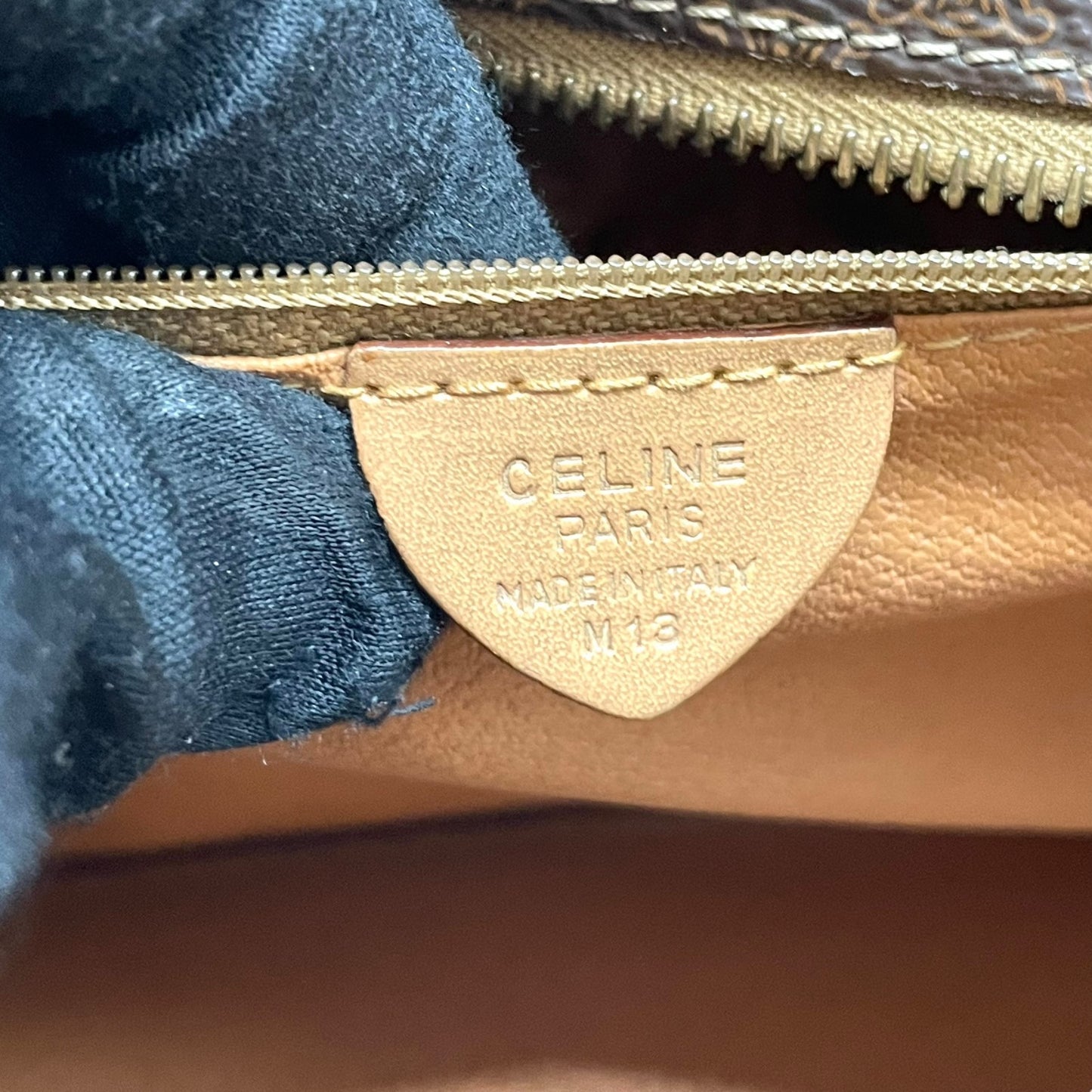 CELINE セリーヌ マカダム柄 ハンドバッグ ミニトート 茶 ブラウン PVC レザー ゴールド金具 手提げ ヴィンテージ オールドセリーヌ レディース E