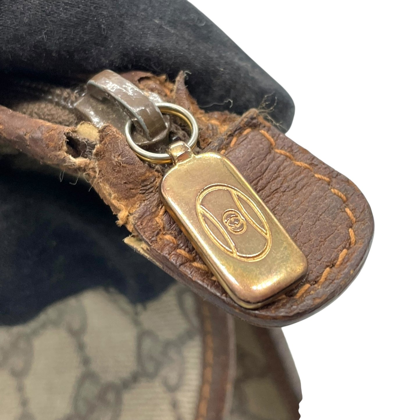 GUCCI グッチ GGスプリーム クラッチバッグ セカンドバッグ 茶 ブラウン グレー PVC レザー ゴールド金具 オールドグッチ ヴィンテージ メンズ レディース C4