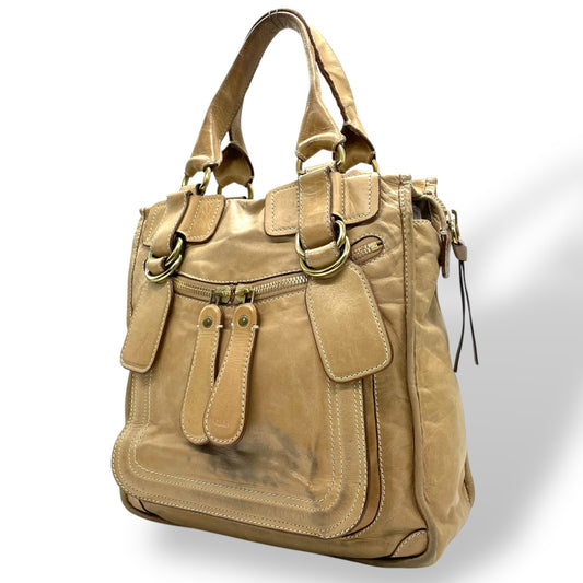 Chloe クロエ ベイ レザー トートバッグ 7ES358-50 ブラウン 牛革 ライトブラウン A4収納可能 Y2K VINTAGE archive 00s C7