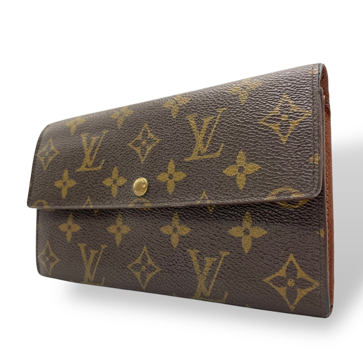 美品 LOUIS VUITTON ルイヴィトン モノグラム ポルトモネ クレディ ポルトフォイユサラ 長財布 ブラウン ゴールド金具 PVC モノグラムキャンバス M61725 w5