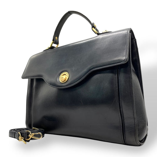 BALENCIAGA バレンシアガ ハンドバッグ ショルダー 2WAY レザー 黒 ブラック ビジネスバッグ ゴールド金具 ヴィンテージ ブリーフケース C