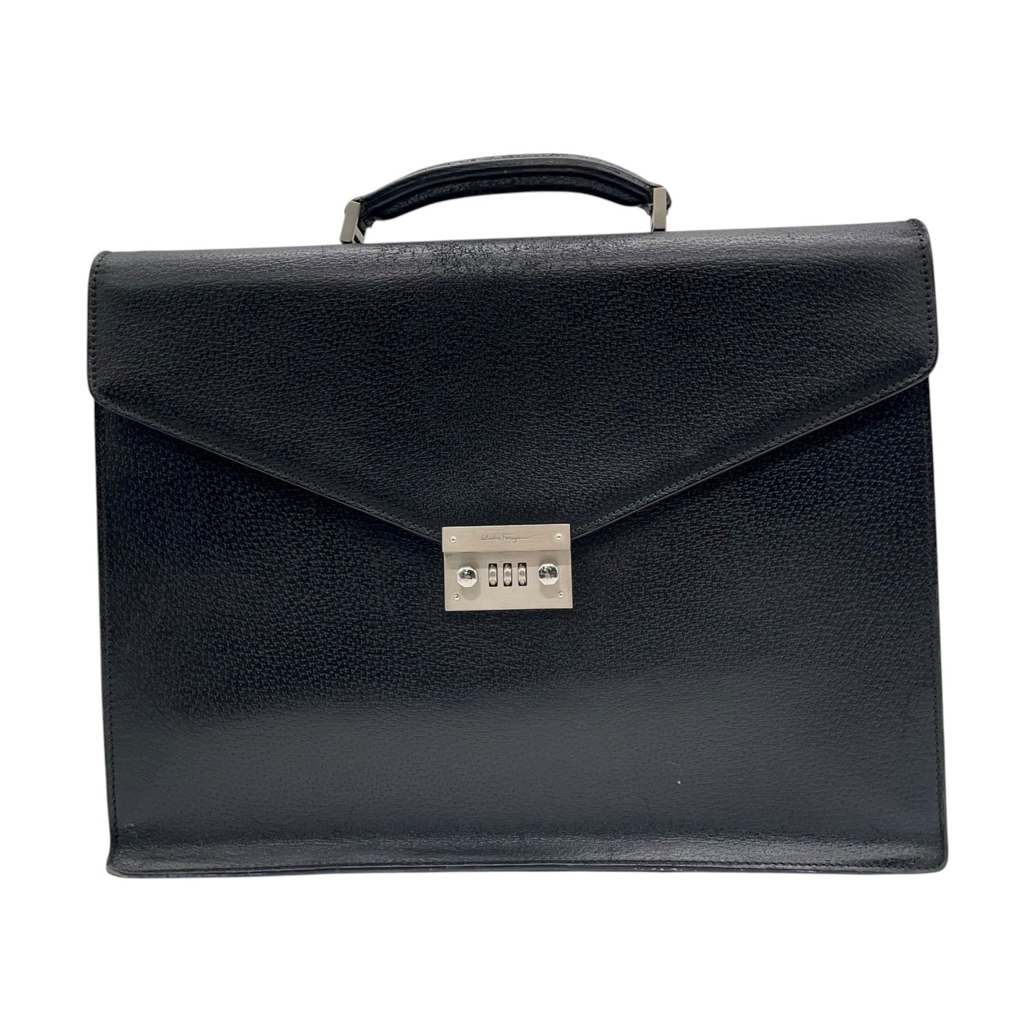 サルヴァトーレフェラガモ Salvatore Ferragamo ビジネスバッグ ブリーフケース レザー 黒 ブラック ダイヤルロック D5