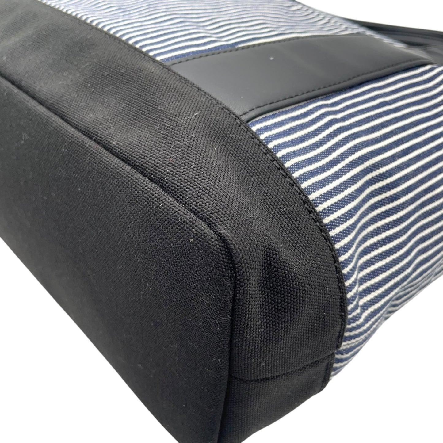 マリークヮント MARY QUANT トートバッグ ストライプ デイジー 花モチーフ ショルダー付き 2WAY 黒 ブラック ホワイト T3