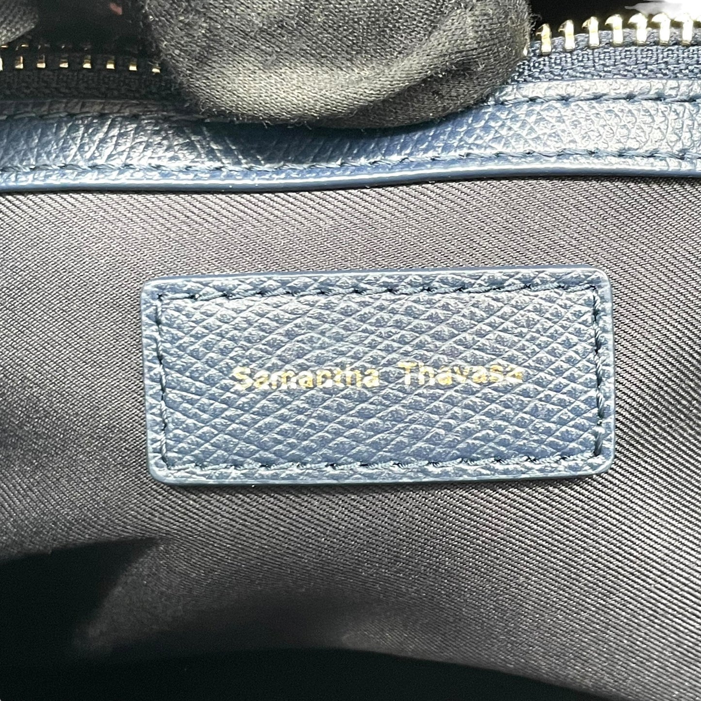 サマンサタバサ Samantha Thavasa トートバッグ ロゴジャガード 紺 ネイビー 肩掛け A4収納可 上品 T2