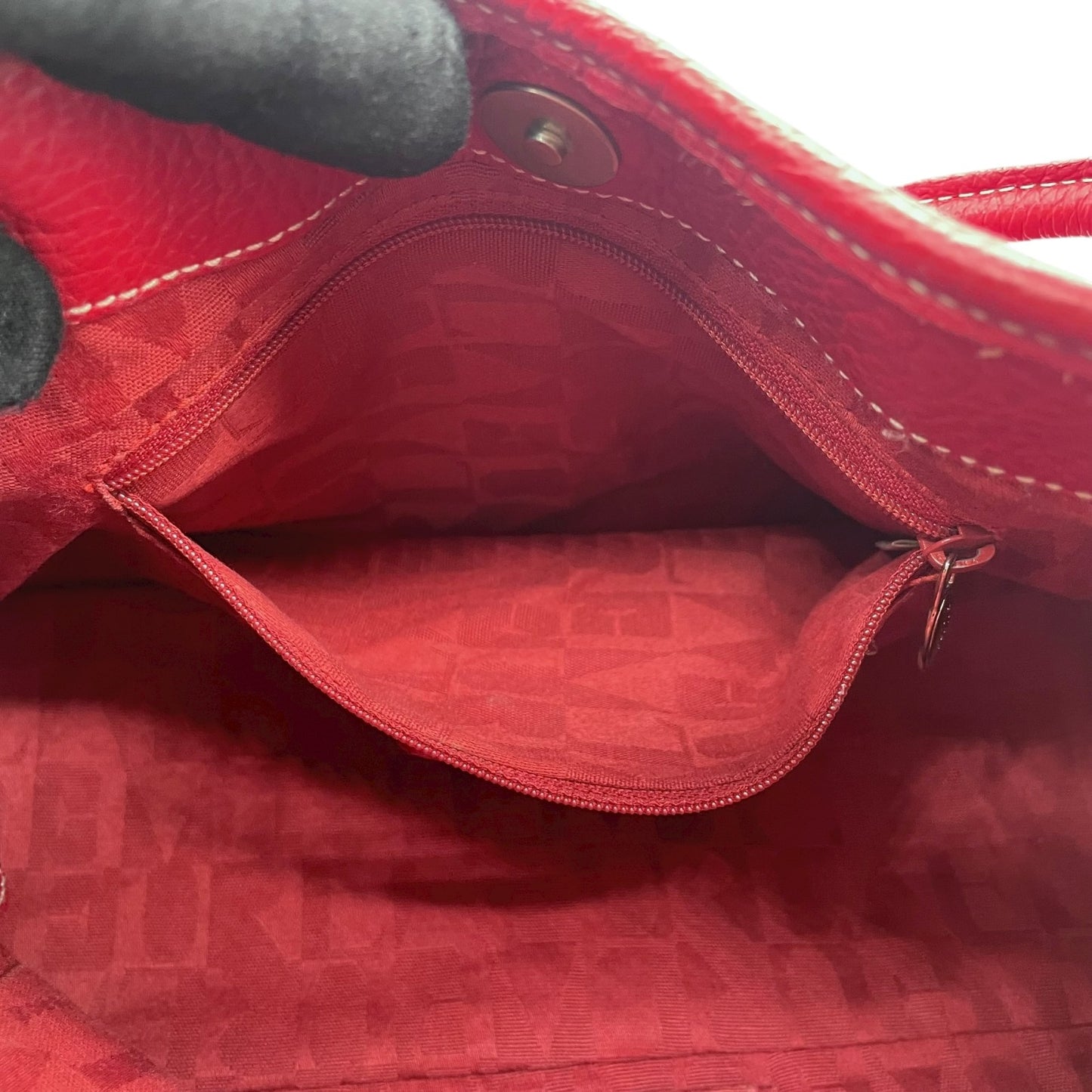 フルラ FURLA レザー ハンドバッグ トートバッグ ショルダー付き 赤 レッド シルバー金具 S93