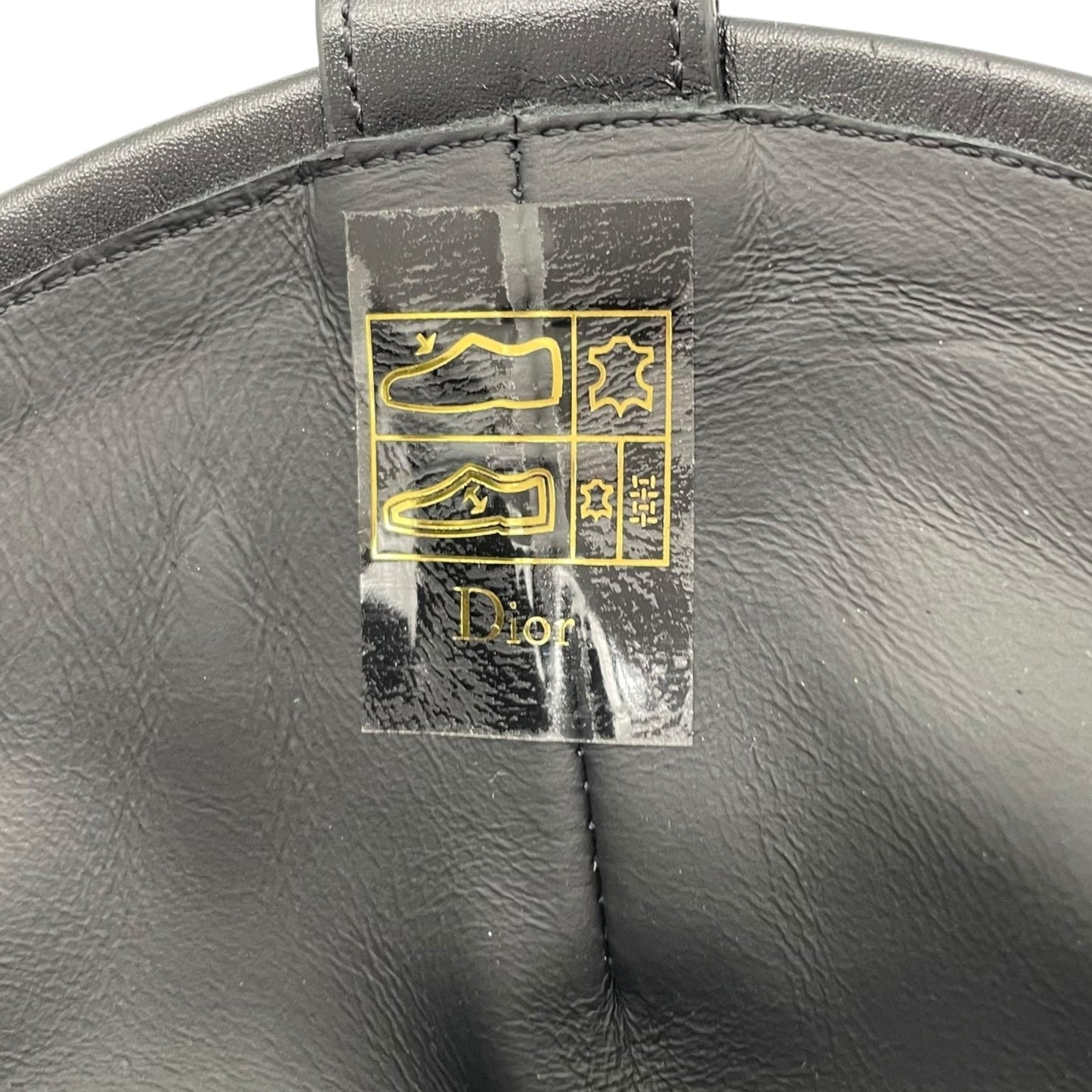 極美品 クリスチャン ディオール Christian Dior レザー ブーツカバー 37 黒 ブラック 本革 モード 乗馬風 R