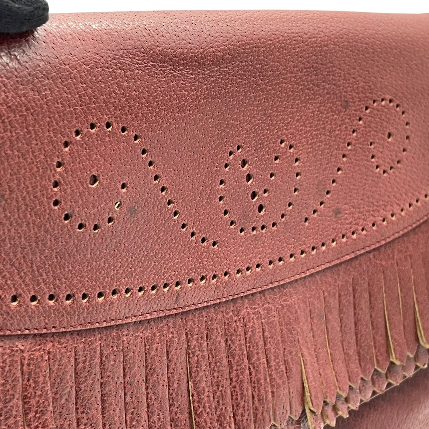 ヴァレンティノ ガラヴァーニ VALENTINO GARAVANI ショルダーバッグ メッセンジャーバッグ レッド ボルドー ワインレッド レザー フリンジ レディース S80