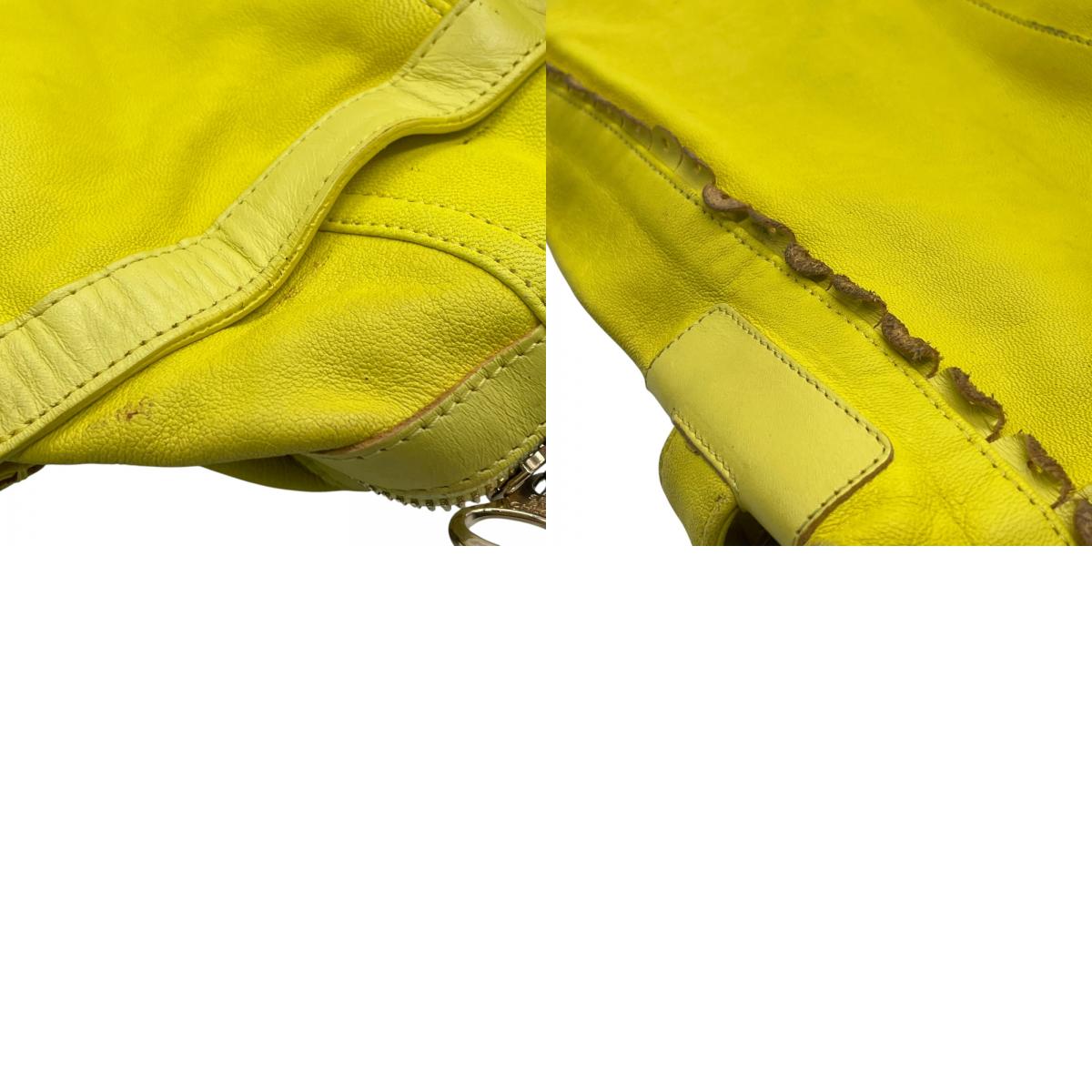 シーバイクロエ SEE BY CHLOE ハンドバッグ トートバッグ 黄色 レモンイエロー レザー ゴールド金具 ロゴ ベルト フリル ファスナー開閉 肩掛け可 レディース U12