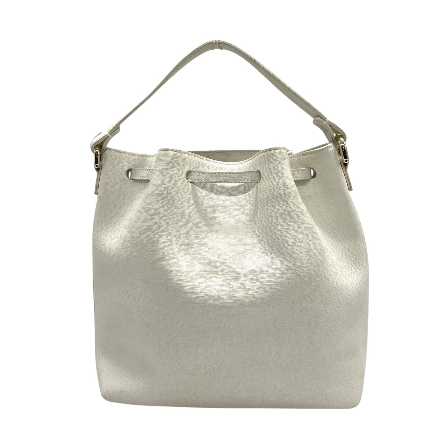 フルラ FURLA 2WAY ハンドバッグ ショルダーバッグ ホワイト 白 レザー 巾着型 ゴールド金具 手提げ 斜め掛け可 レディース T1