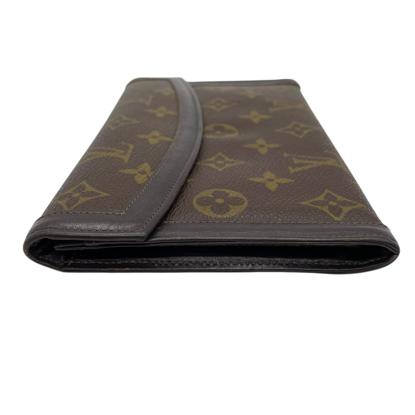 ルイヴィトン LOUIS VUITTON LV モノグラム 長財布 フラップ 茶色 ブラウン PVC レザー メンズ レディース W5
