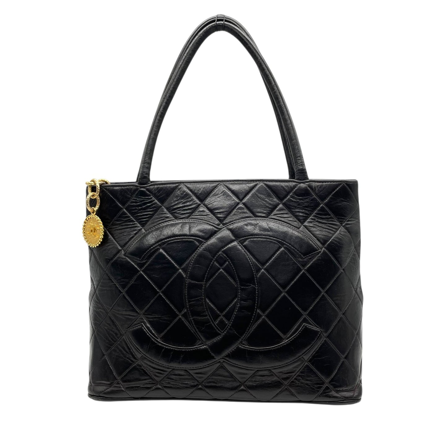 CHANEL シャネル ハンドバッグ レザー ブラック【中古】 レディース