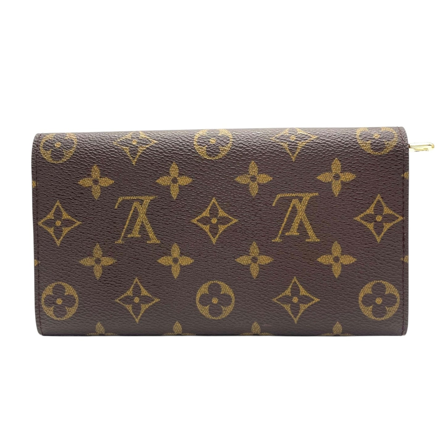 美品 ルイ・ヴィトン LOUIS VUITTON LV モノグラム ポルトフォイユ サラ 長財布 M61734 茶色 ブラウン 金金具 ゴールド金具 シリアル刻印 W1