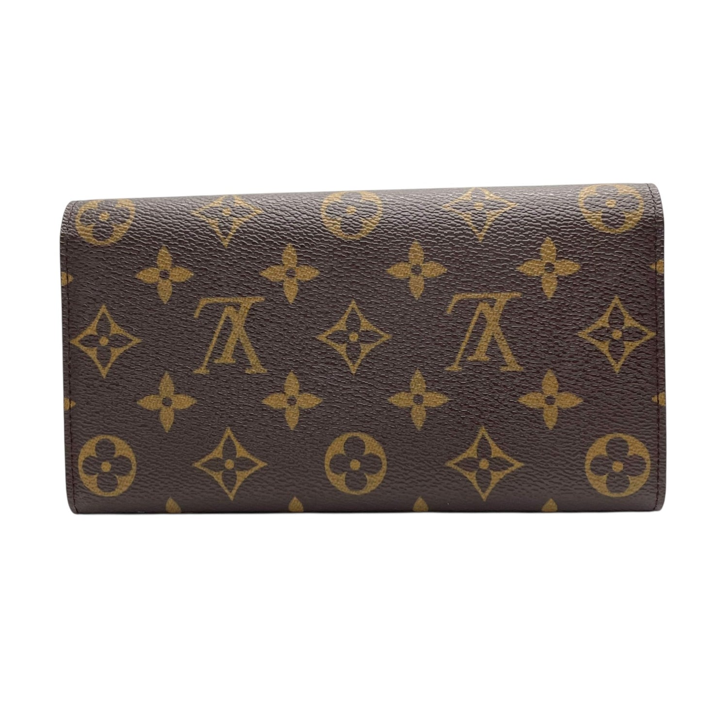 ルイ・ヴィトン LOUIS VUITTON LV モノグラム ポルトフォイユ サラ 長財布 M61734 シリアル刻印 フラップ 茶色 ブラウン 金金具 ゴールド ロゴ金具 W1