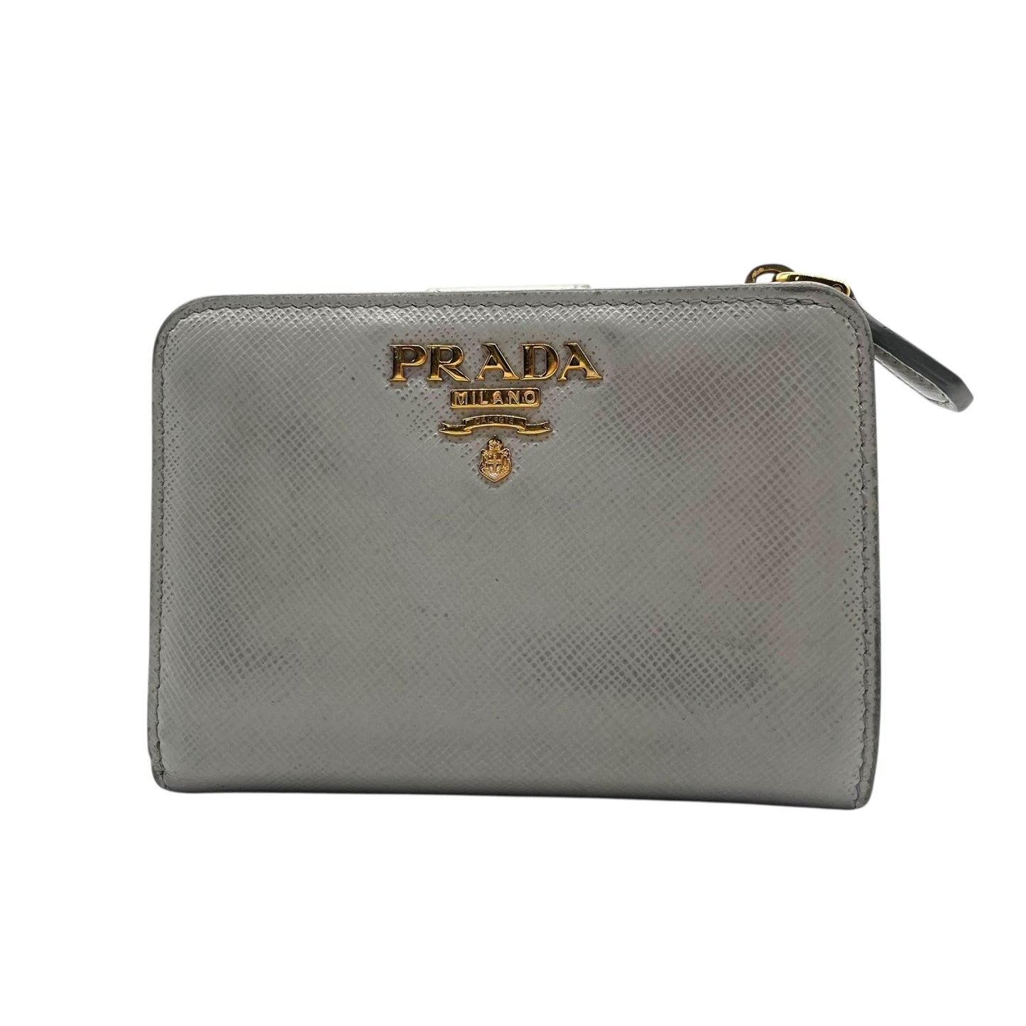 プラダ PRADA 財布 二つ折り財布 サフィアーノ メタル シルバー 金金具 ゴールド金具 レザー コンパクトウォレット ミニ財布 W4