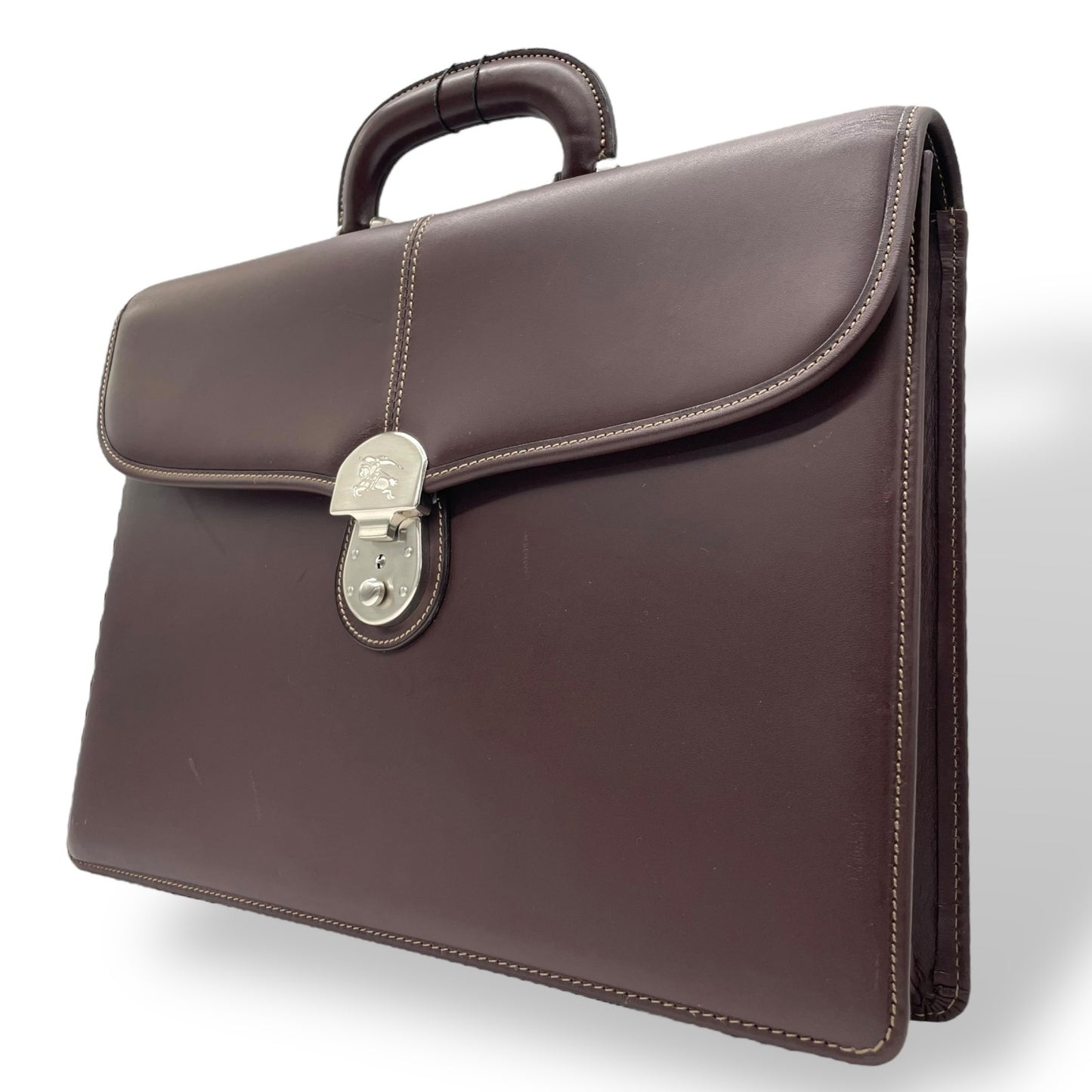 BURBERRY バーバリー ビジネスバッグ レザー ブラウン【中古】 メンズ