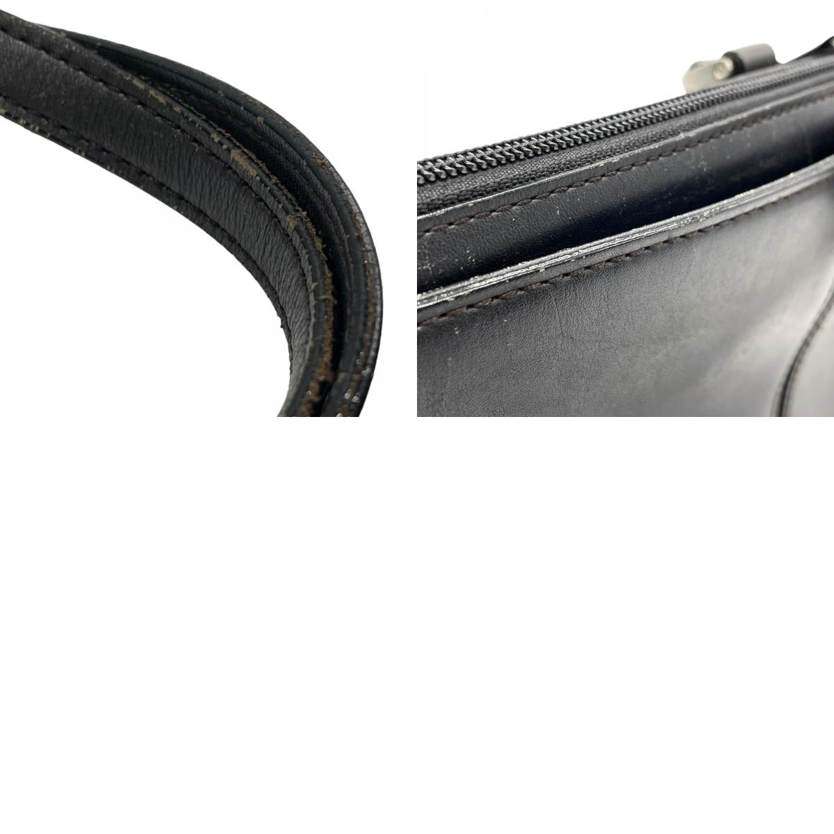 Authentic BURBERRY Handbag Leather Black Silver Hardware Logo Nova Check Women's