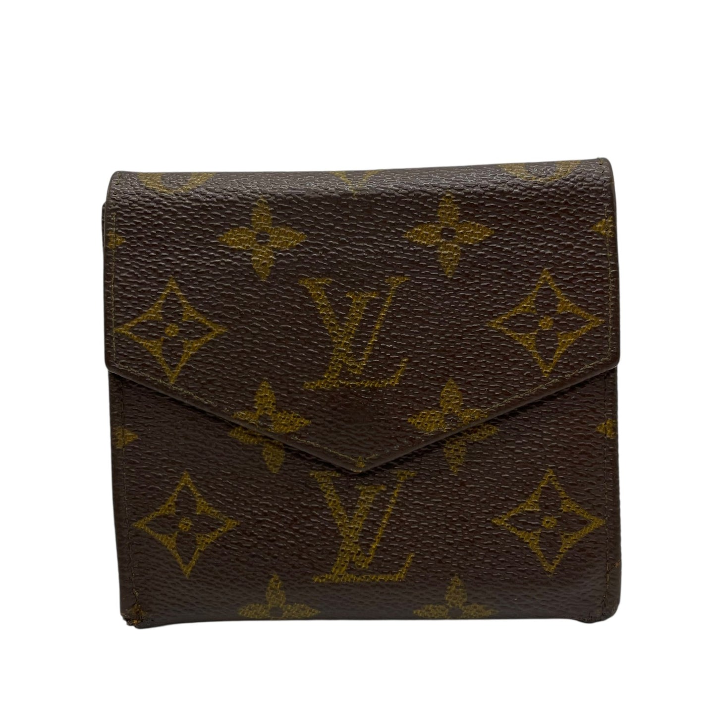 LOUIS VUITTON ルイヴィトン モノグラム コンパクトウォレット 三つ折り財布 Wホック ポルトモネビエ M61660 茶 ブラウン PVC レザー メンズ レディース M2