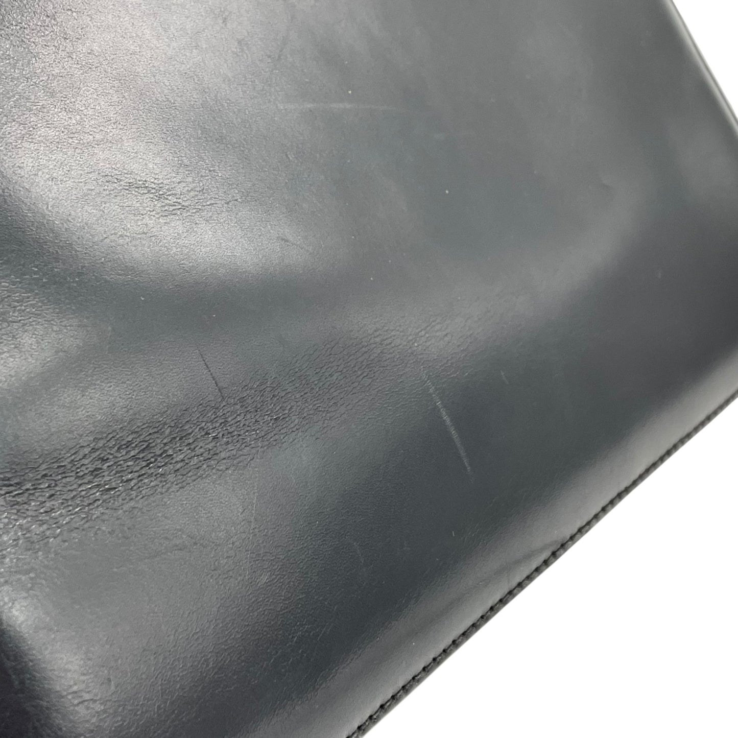 Authentic Salvatore Ferragamo Vara Ribbon Handbag Black Leather Gold Hardware