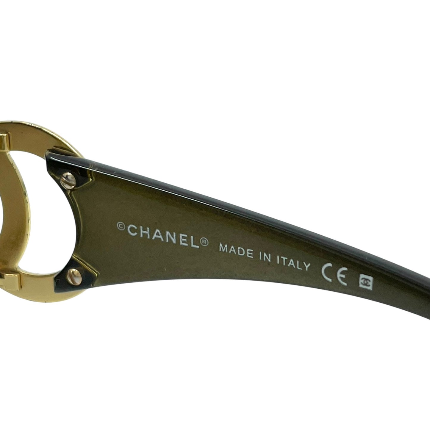 極美品 CHANEL シャネル ココマーク サングラス 64□16 120 カーキ レディース H2