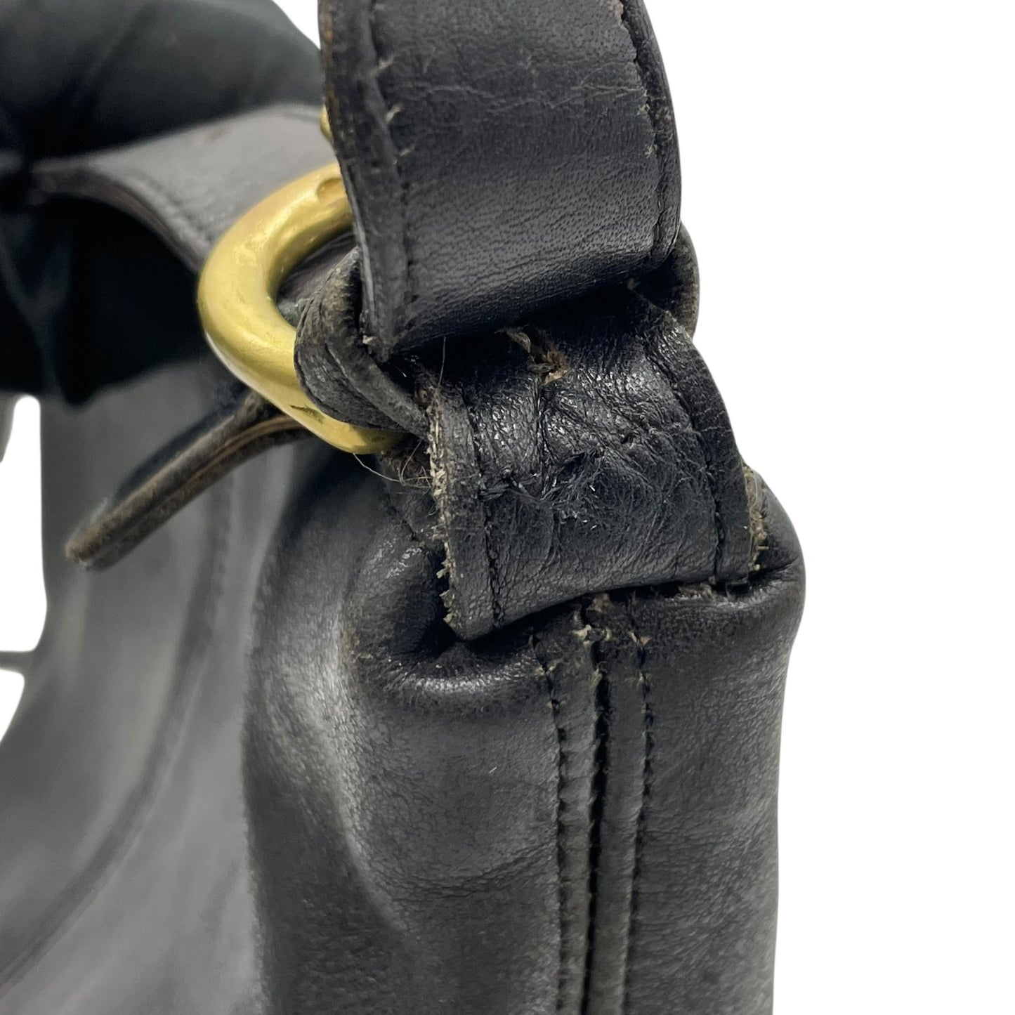 希少 COACH オールドコーチ ヴィンテージ ショルダーバッグ クロスボディ 斜め掛け オールレザー フルグレイン 黒 ブラック ゴールド金具 バケツ型 403