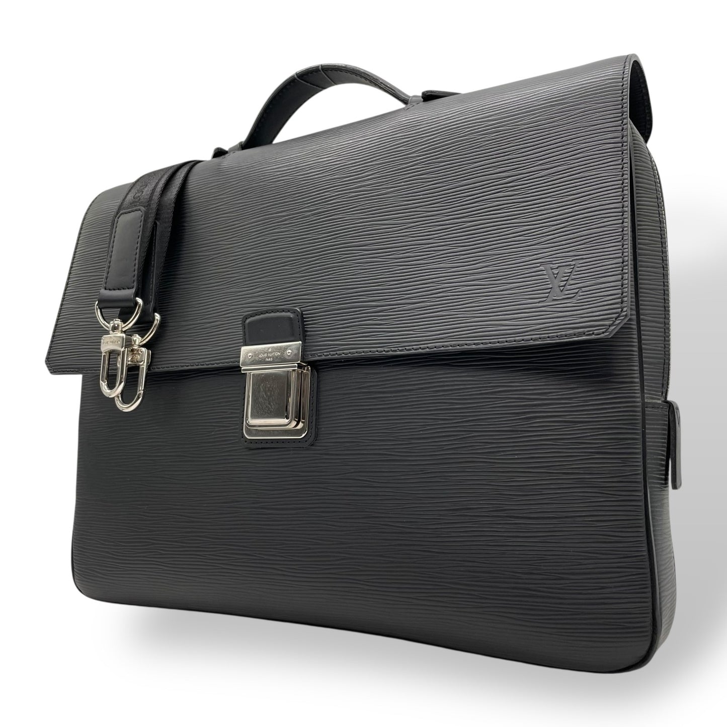 【新品同様】 LOUIS VUITTON ルイ・ヴィトン エピ ヴァシリPM 2WAY ビジネスバッグ ブリーフケース 書類カバン ショルダー 斜め掛け ボレアル ブラック レザー M32640 シルバー金具 メンズ B