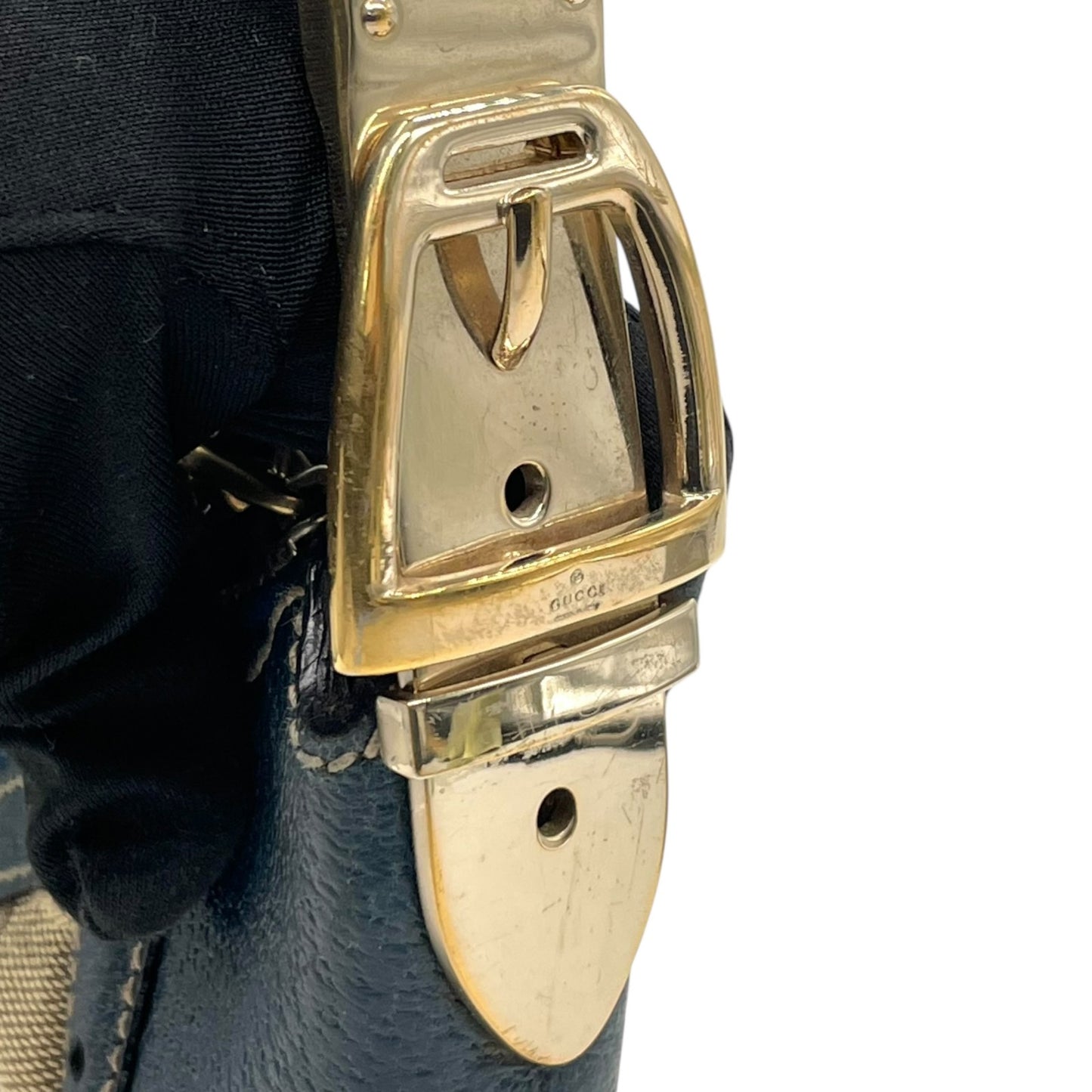 GUCCI グッチ ホースビット柄 ショルダーバッグ ワンショルダー ハンドバッグ キャンバス ブラウン ゴールド金具 Y2K C3