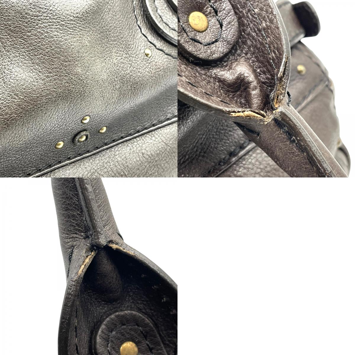 Chloe クロエ パディントン ハンドバッグ 南京錠 ボーリングバッグ ダークブラウン 鍵付き Y2K Archive レザー 本革 C