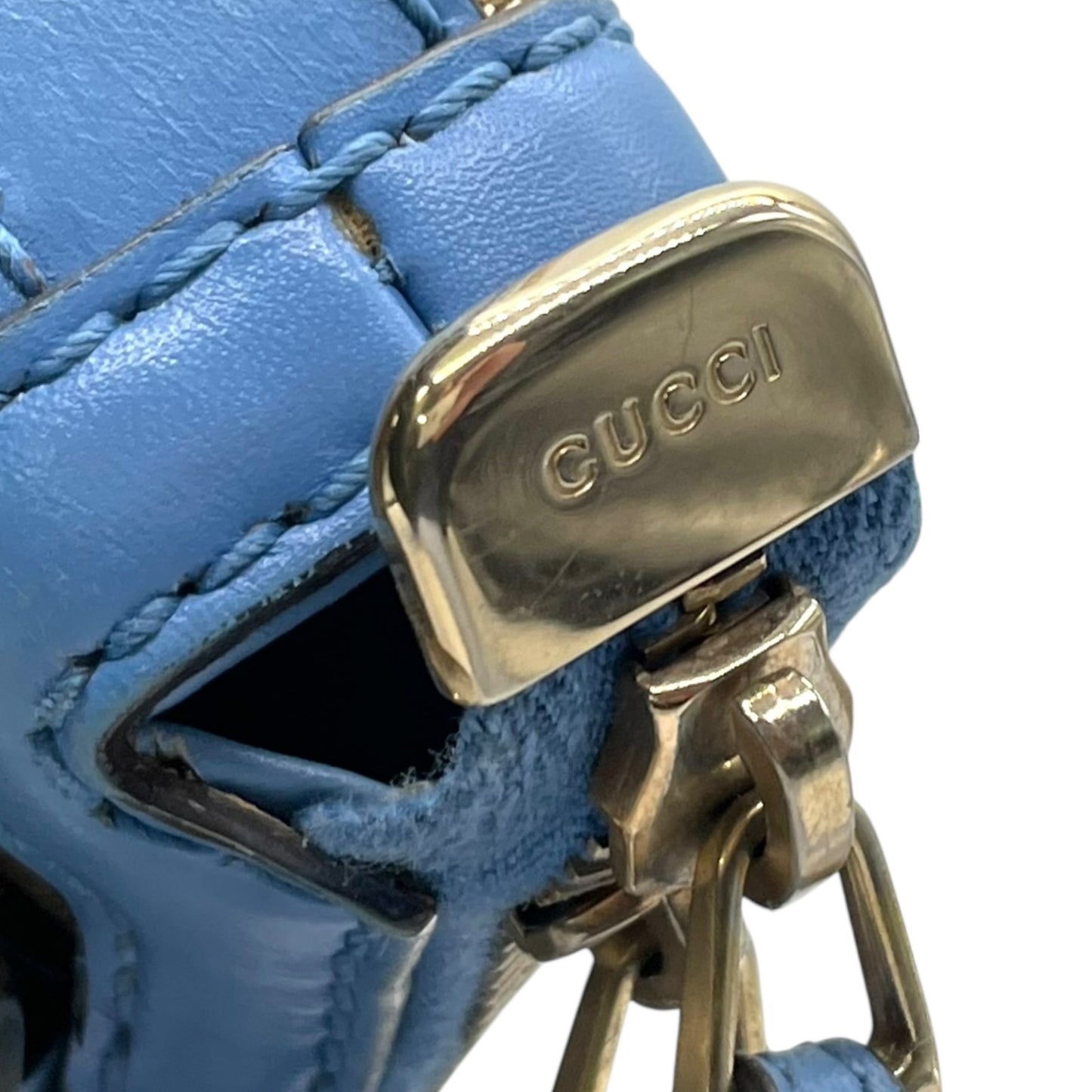 美品 GUCCI グッチ スーキー ハンドバッグ 2way ショルダーバッグ GG柄 キャンバス ジャカード レザー インターロッキング ブルー 青 チャーム付き 247902 K8