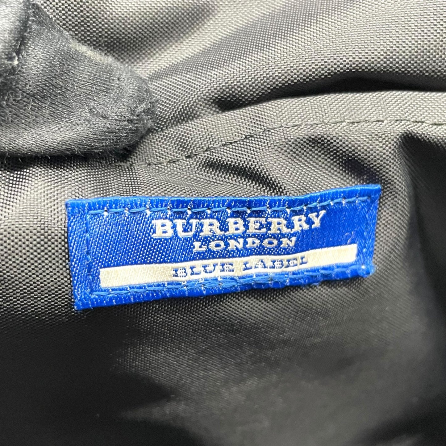 BURBERRY BLUE LABEL バーバリーブルーレーベル 2way ボストンバッグ ショルダーバッグ 斜め掛け可 黒 ブラック ナイロン シルバー金具 ロゴ メンズ レディース S2