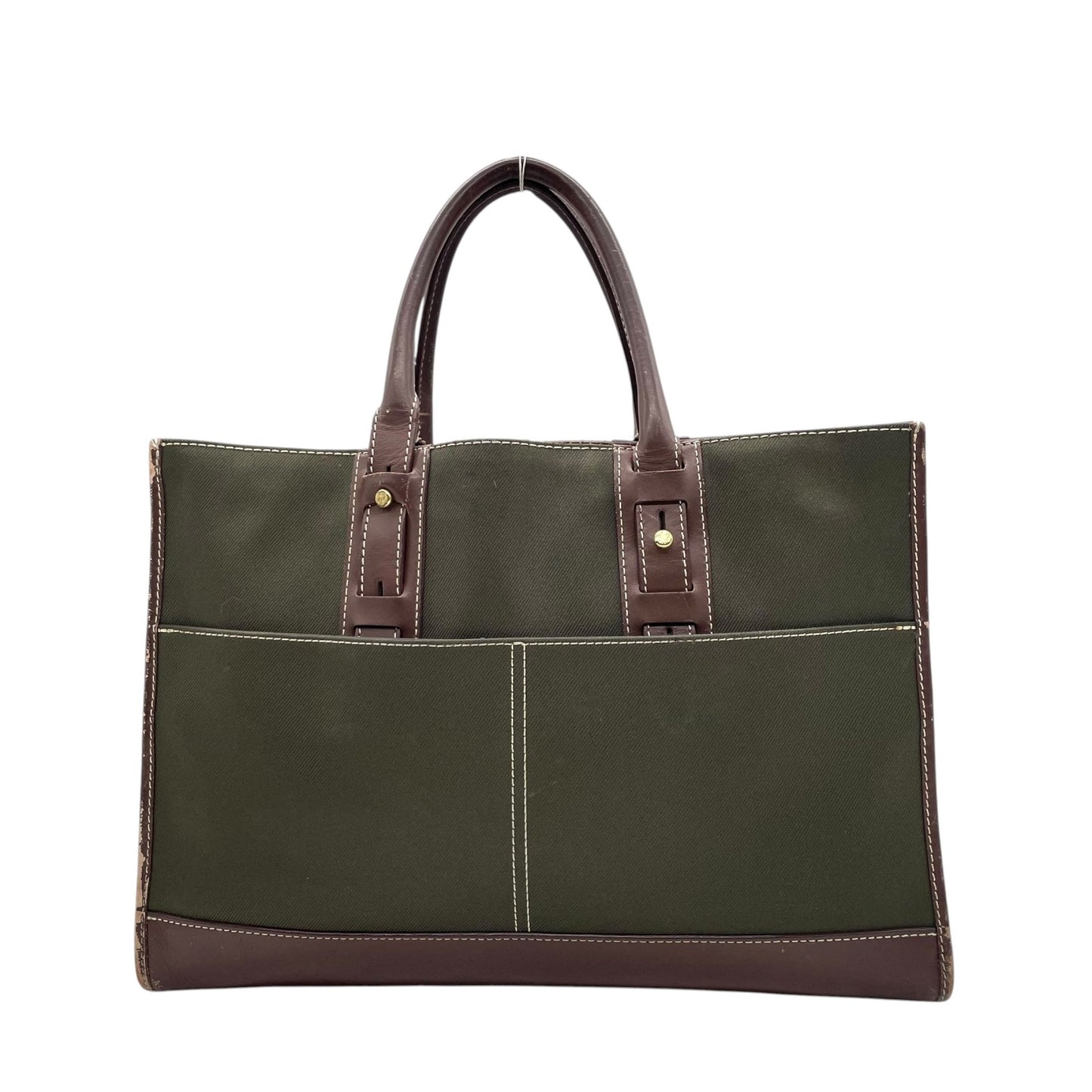 ハンティングワールド HUNTING WORLD トートバッグ ビジネスバッグ キャンバス×レザー グリーン×ブラウン 緑 茶色 メンズ S14