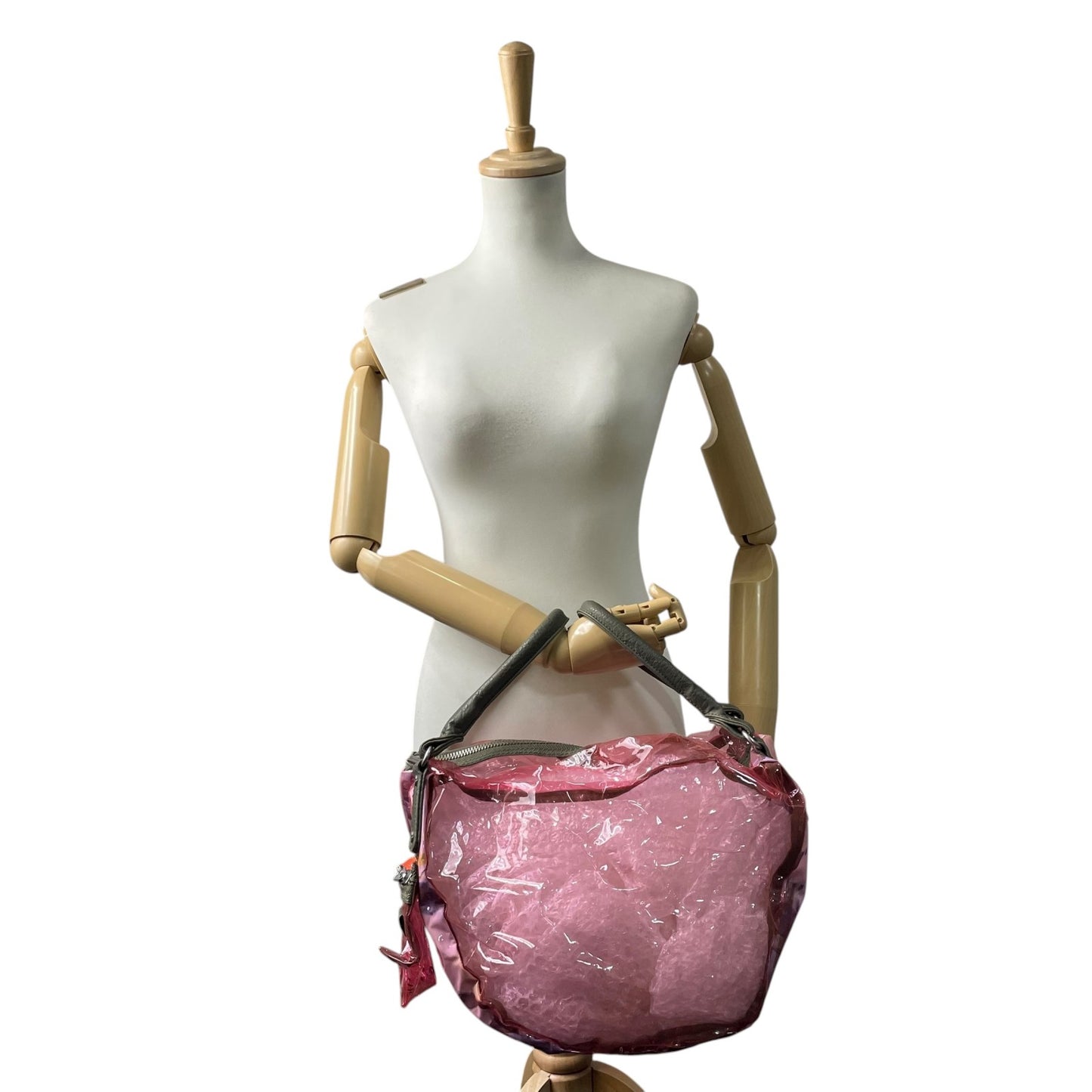 ディーゼル DIESEL PVC×ナイロン ショルダーバッグ トートバッグ ピンク レディース S95 Y2K 00s vintage