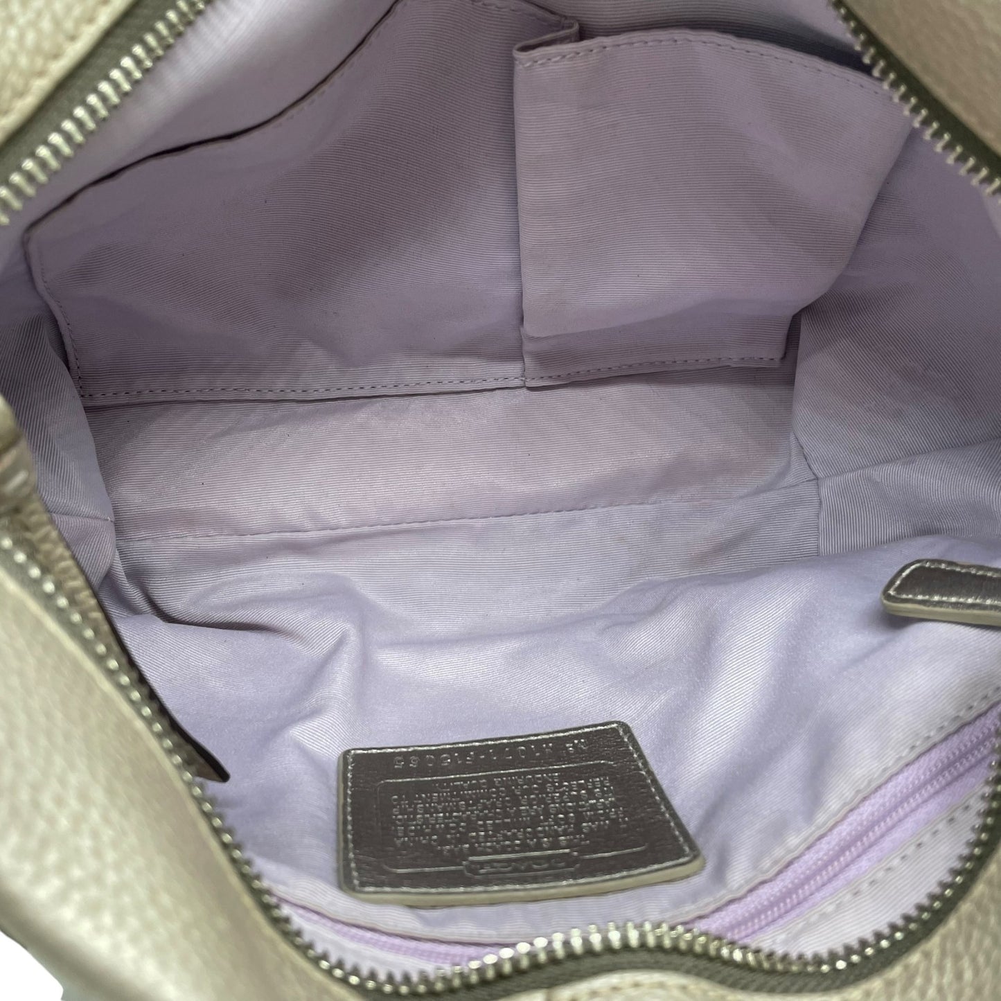 コーチ COACH レザー ショルダーバッグ 肩掛け F15065 グレージュ ベージュ シルバー金具 柔らかいシボ革 上品 C5