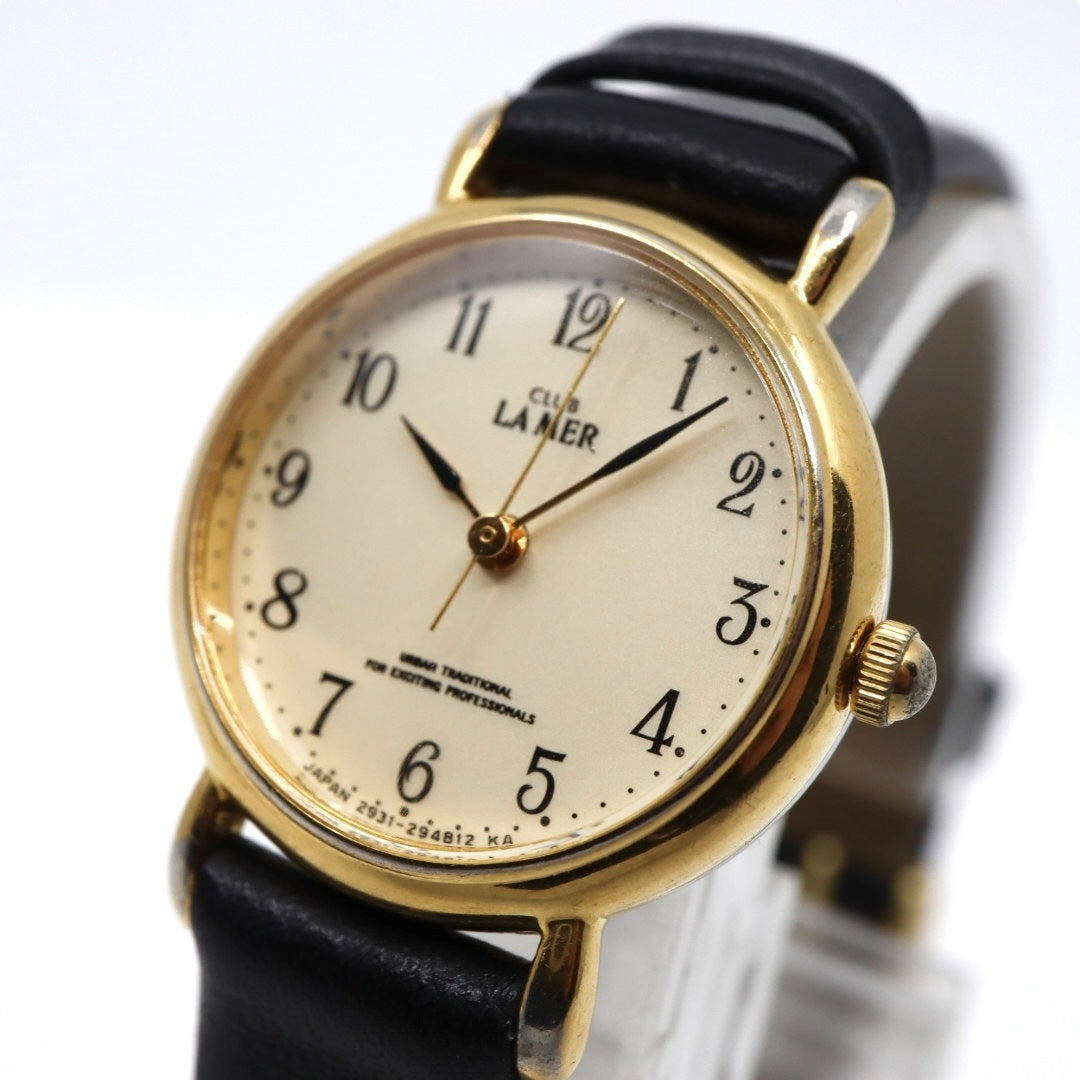 【美品/電池交換済/新品ベルト】 citizen シチズン クラブラメール 腕時計 2931-293177 レディース クオーツ ゴールド アナログ クラシックデザイン ヴィンテージ ドレスウォッチ アイボリー文字盤 エレガント 上品 クリーニング済み G3