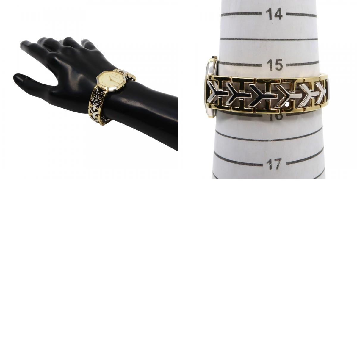 【新品同様/電池交換済】イヴサンローラン YSL 腕時計 4620-E62143 レディース クオーツ アナログ オクタゴン 八角形 ゴールド文字盤 コンビブレス ヴィンテージ クラシック エレガント ドレスウォッチ クリーニング済 G2