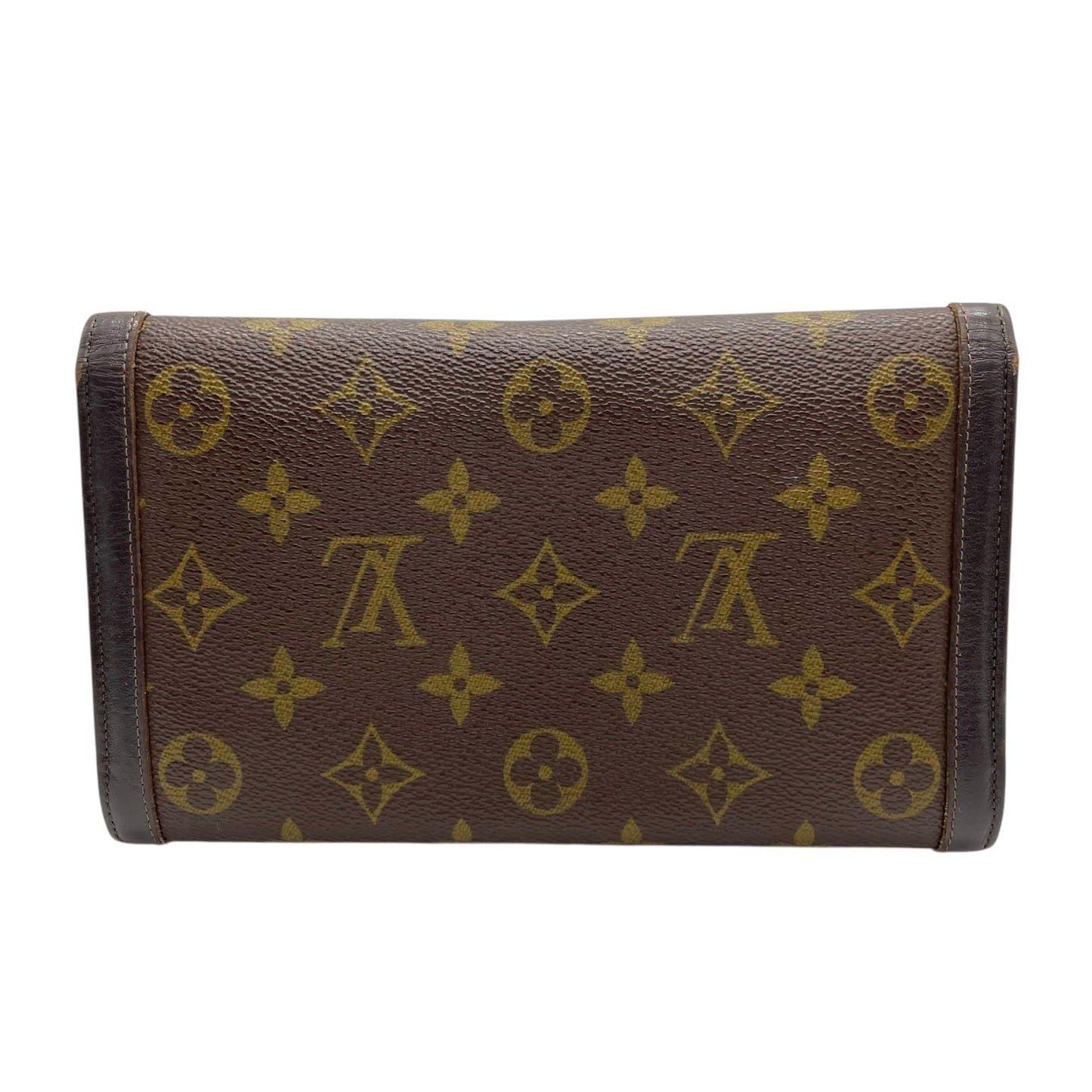 ルイヴィトン LOUIS VUITTON LV モノグラム 長財布 フラップ 茶色 ブラウン PVC レザー メンズ レディース W5