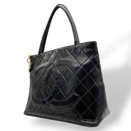 CHANEL シャネル ハンドバッグ レザー ブラック【中古】 レディース