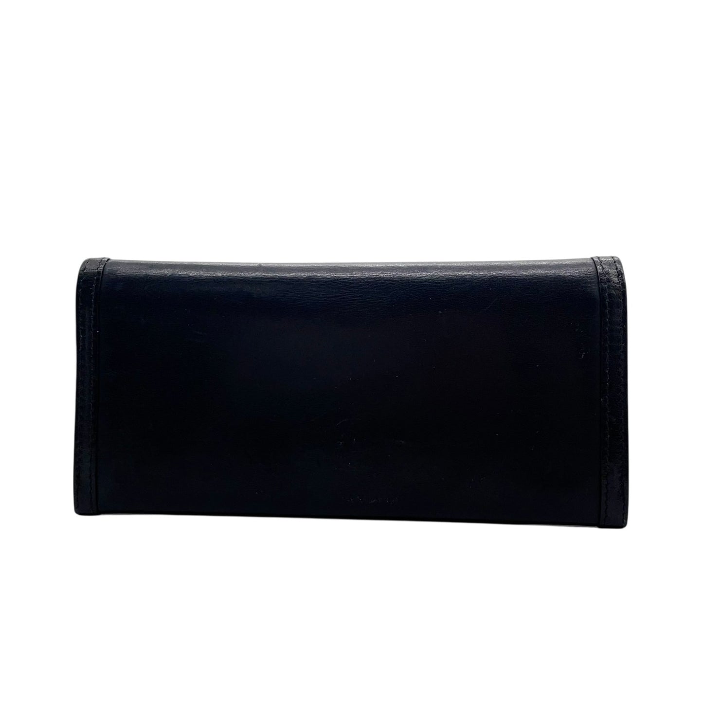 クリスチャンディオール Christian Dior 長財布 レザー 黒 ブラック CDロゴ ゴールド金具 金金具 ヴィンテージ レディース メンズ W4