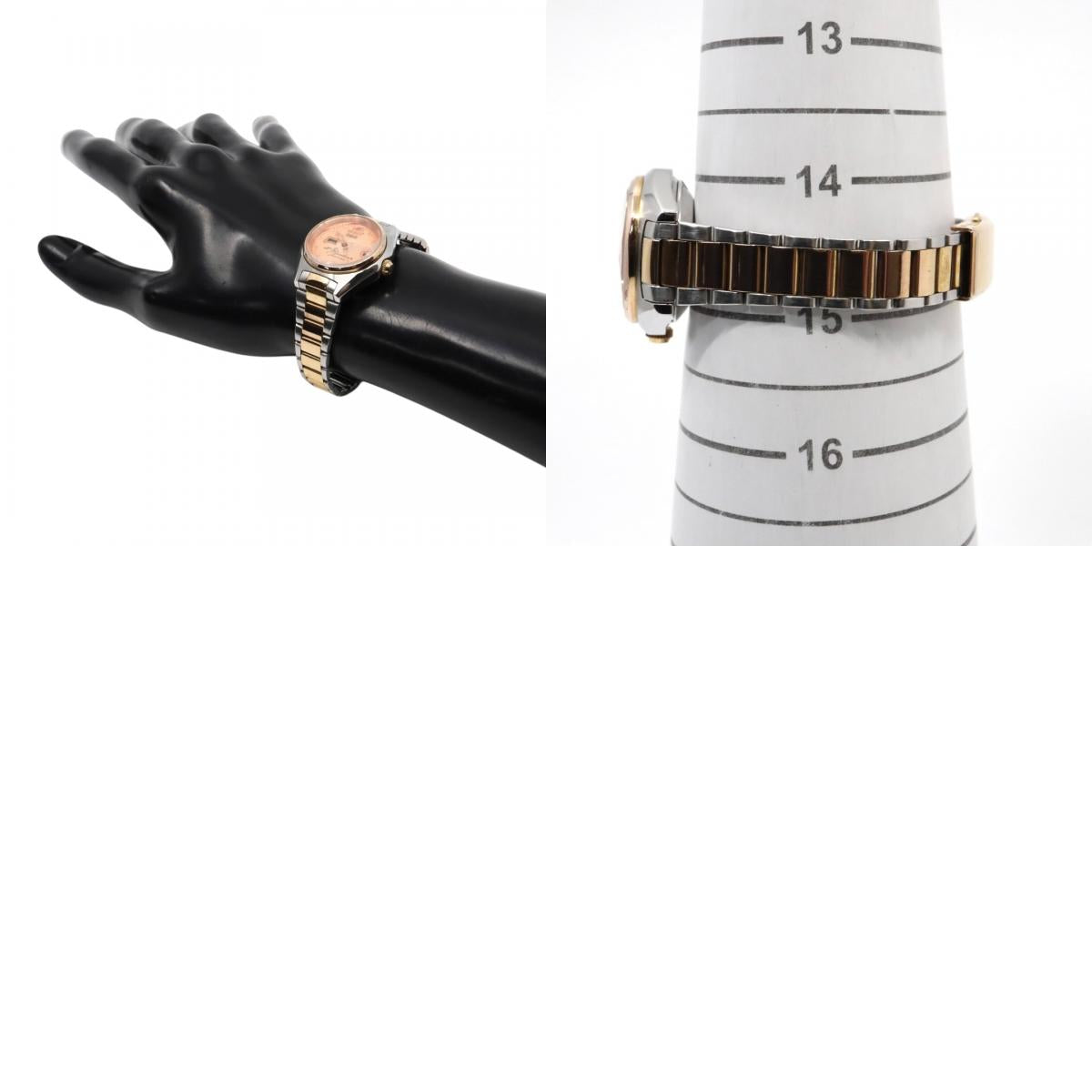 【美品】 ORIENT オリエント ガーディアン 自動巻き 腕時計 NQ1V-U0 オレンジ ゴールド ツートン ステンレススチール レディース G8