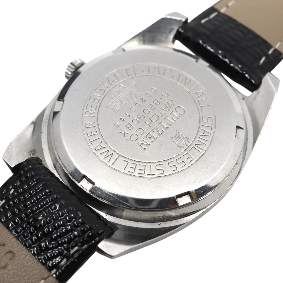 【美品】CITIZEN 手巻き 17JEWELS ヴィンテージ デイト付き メンズ 腕時計 シルバー文字盤 クラシックデザイン シチズン G11