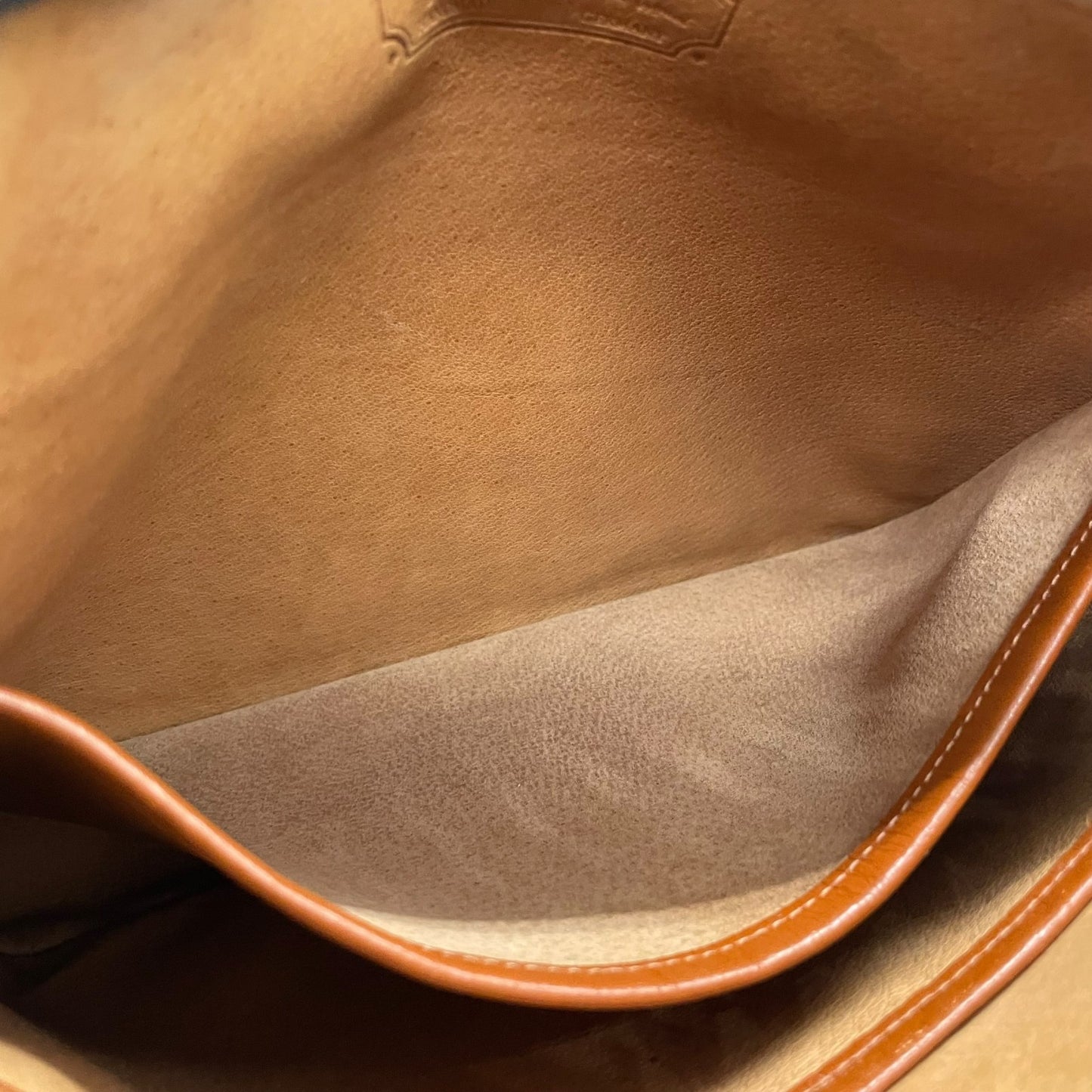 MCM ヴィンテージ ヴィセトス スクエア クラッチバッグ セカンドバッグ ブラウン モノグラム レザー切替 ゴールド金具 ユニセックス s96