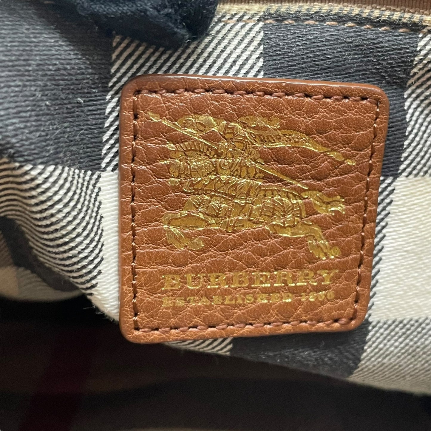 美品 BURBERRY バーバリー トートバッグ キャンバス レザー ベージュ 茶 ブラウン 刺繡ロゴ ゴールド金具 肩掛け可 内側ノバチェック レディース U13