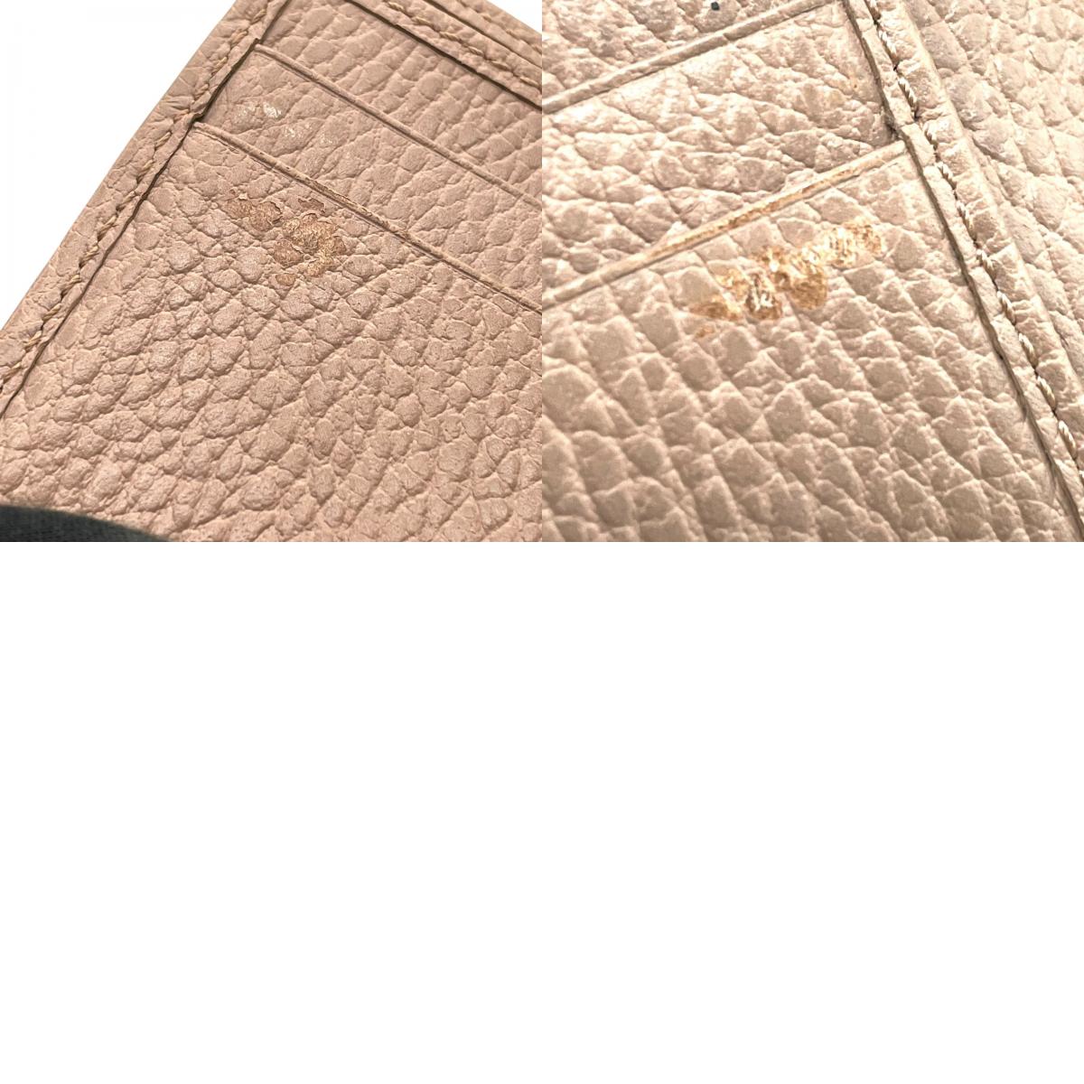 GUCCI グッチ GGマーモント 三つ折り財布 474746 ピンクベージュ レザー 本革 シボ革 ゴールド金具 レディース W2