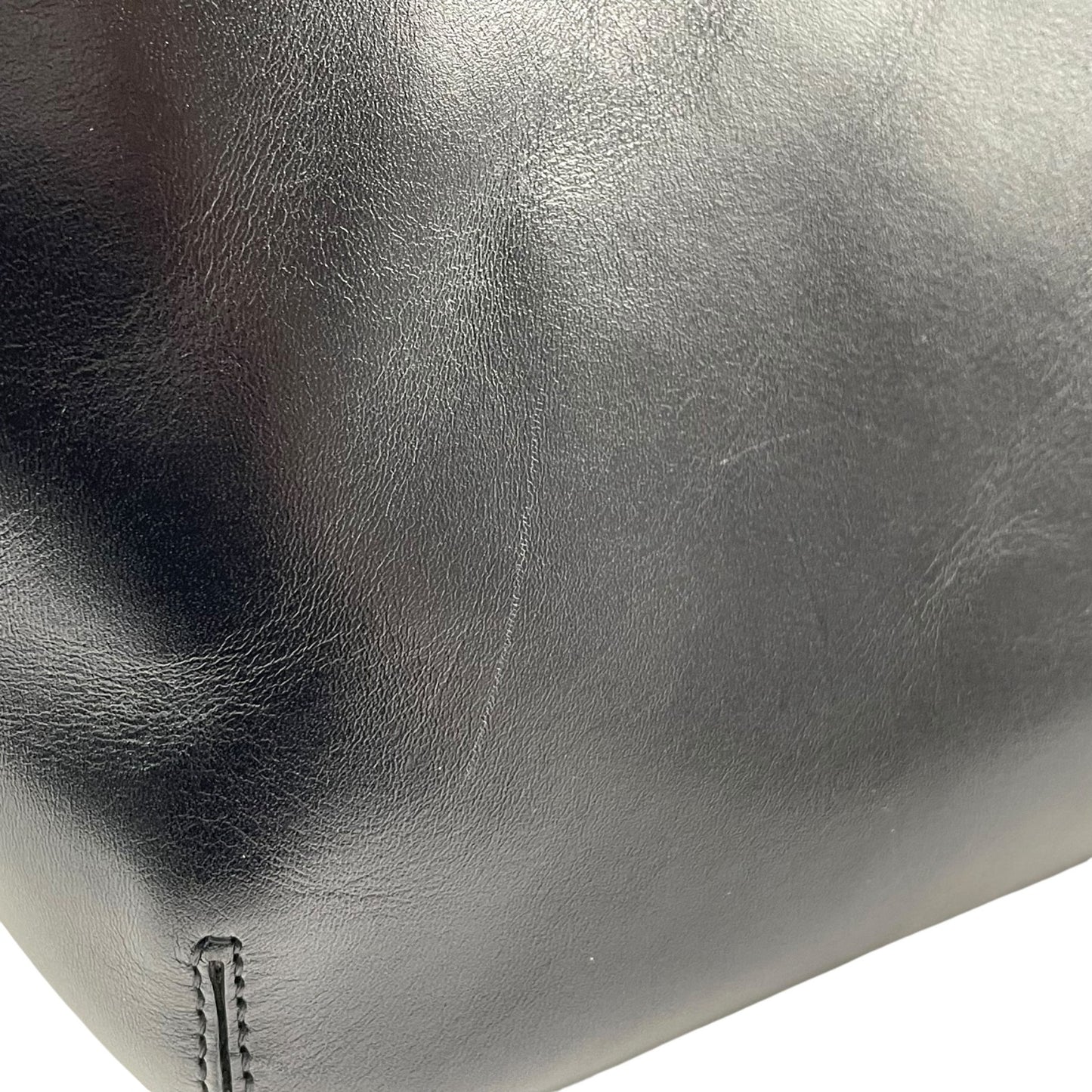 美品 HIROFU ヒロフ トートバッグ ハンドバッグ Hロゴ 黒 ブラック レザー シルバー金具 手提げ A4収納可 レディース H