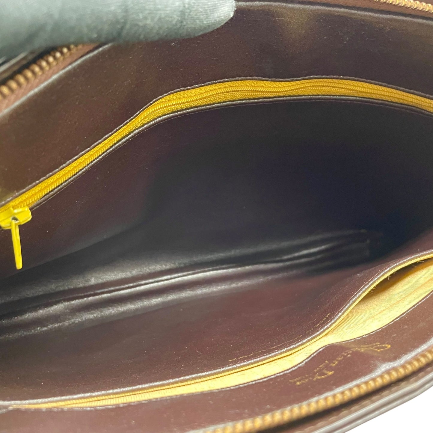 美品 Christian Dior クリスチャンディオール ショルダーバッグ ヴィンテージ ワンショルダー ハンドバッグ ダークブラウン レザー ゴールド金具 CDロゴ レディース U3