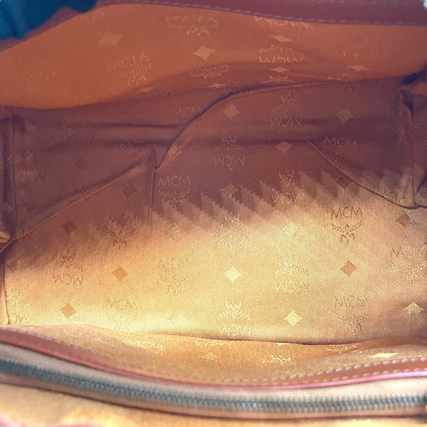 MCM エムシーエム ヴィセトス柄 ボストンバッグ 2WAY ハンドバッグ ショルダーバッグ レザー ブラウン 茶色 ヴィンテージ C